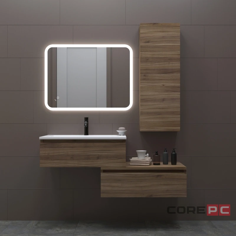 Зеркало MIXLINE Колорит ЭКОНОМ 600х800 (ШВ) сенсор выкл,светодиод подсв,универс.крепеж,без короба