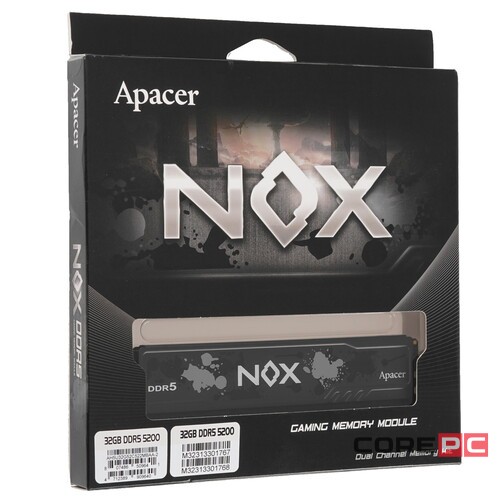 Оперативная память 32 Gb 5200 MHz Apacer NOX (AH5U32G52C522MBAA-2)