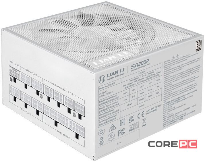 Блок питания Lian Li 1200W SX1200P White (G9P.SX1200P.W000.RU) 16 Pin (PCIe 5.1 Connector Cable Details)