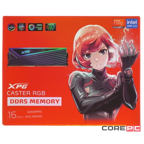Оперативная память 32 Gb 6000 MHz ADATA XPG CASTER RGB (AX5U6000C3016G-DCCARGY)
