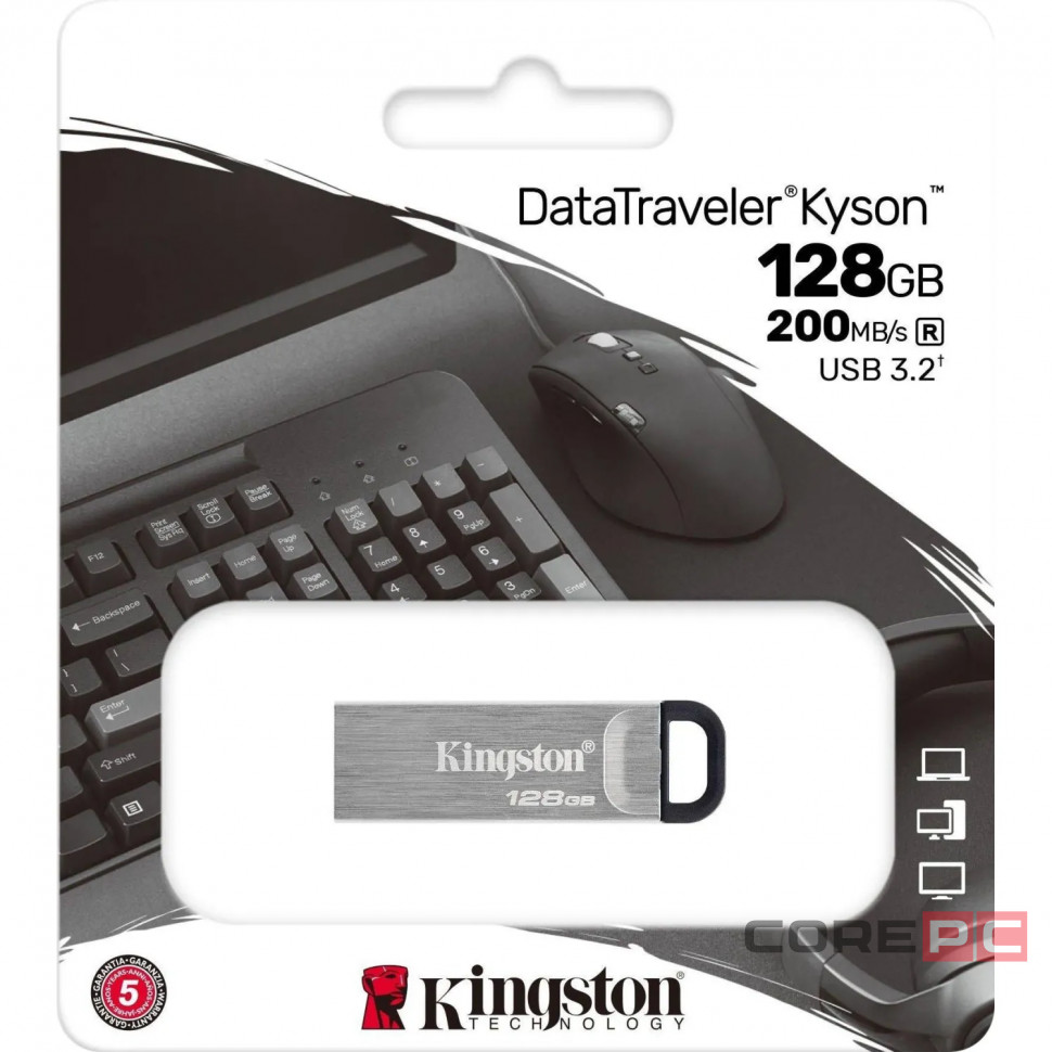 3.0/3.2 USB флеш накопитель Kingston DataTraveler Kyson 128GB (DTKN/128GB) металлическии