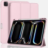 Чехол-книжка Mosbros для Apple iPad Pro 13 (2024) (полиуретан с подставкой/отсек для стилуса) (розовый)