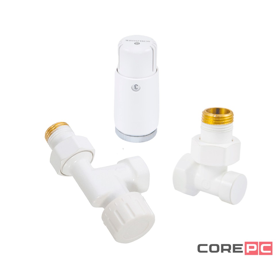 Комплект подключения SCHLOSSER STANDARD MINI 1/2quot; осевой, белый, с термоголовкой MINI М30х1,5