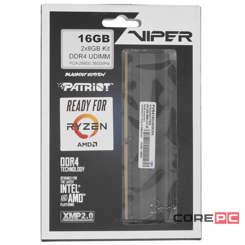 Оперативная память 16 Gb 3600 MHz PATRIOT VIPER STEEL (PVB416G360C8K)
