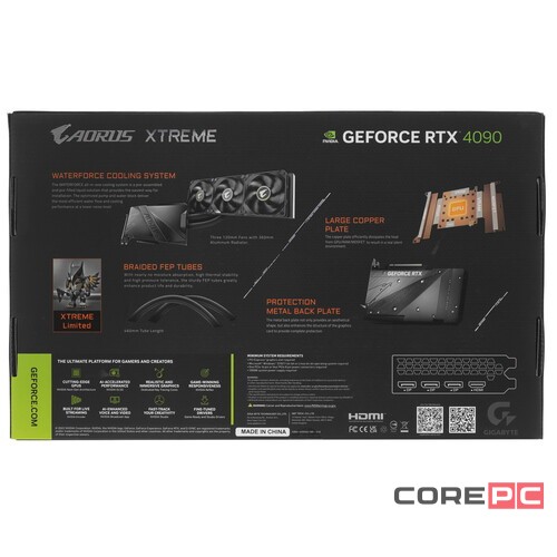 Видеокарта Gigabyte (GV-N4090AORUSX W-24GD 1.1) GeForce RTX 4090 24Gb AORUS XTREME WATERFORCE