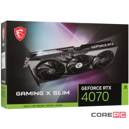 Видеокарта MSI (RTX 4070 GAMING X SLIM 12G) GeForce RTX 4070 12GB GAMING X SLIM OEM