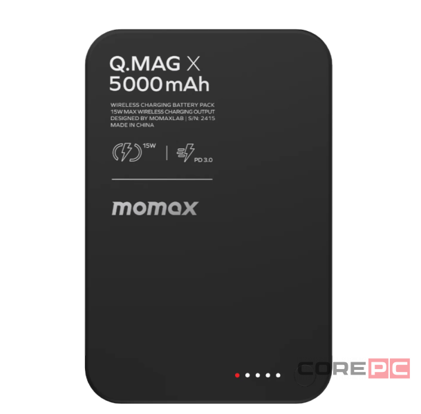 Powerbank магнитный с MagSafe Momax Q. Mag X 5000mAh IP116A черный
