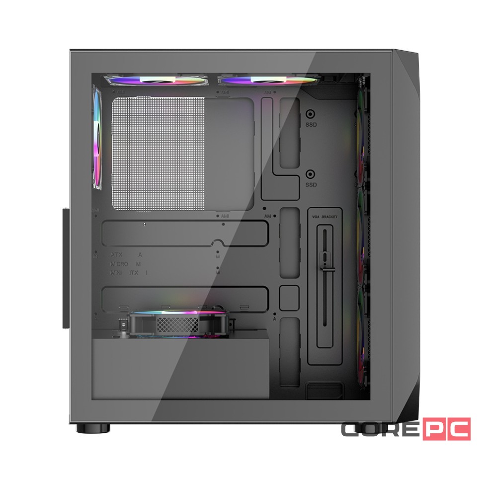 Компьютерный корпус 1STPLAYER ARIYA AY7 LED Black (AY7-BK-4F1)