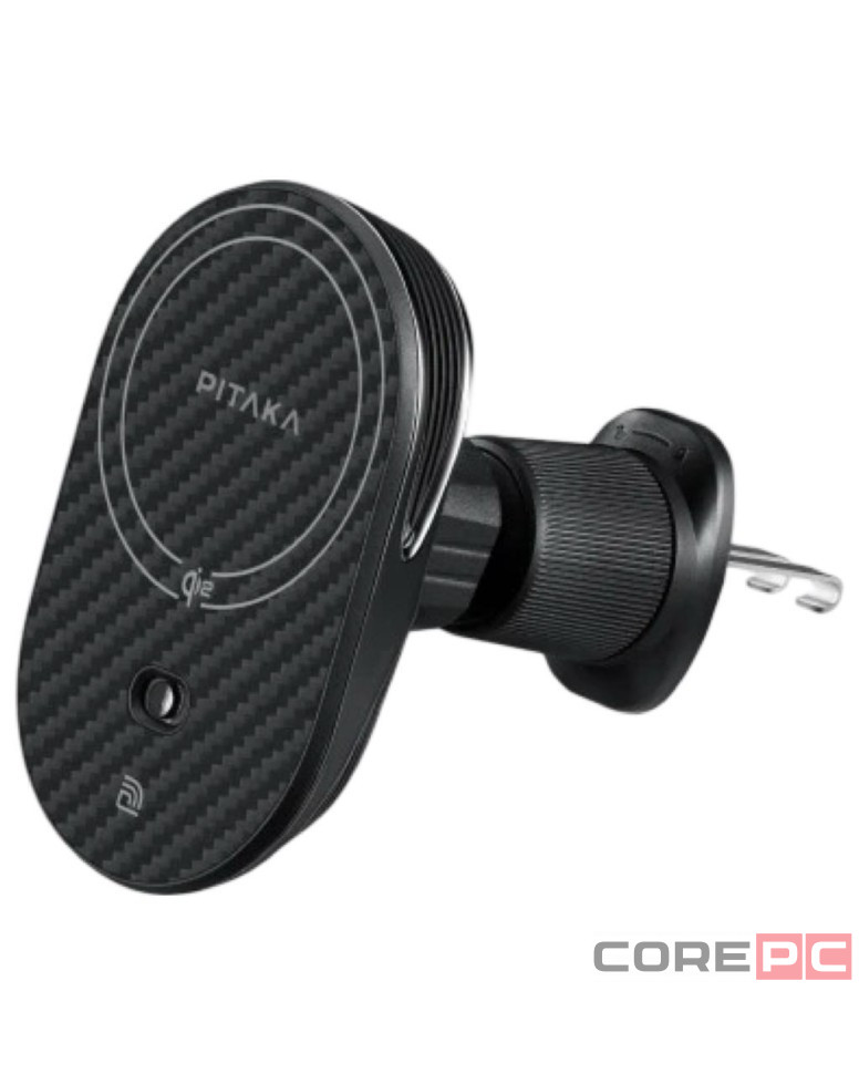 Держатель в воздуховод с беспроводной зарядкой Pitaka Magez Car Mount Pro 2 Qi2 черный