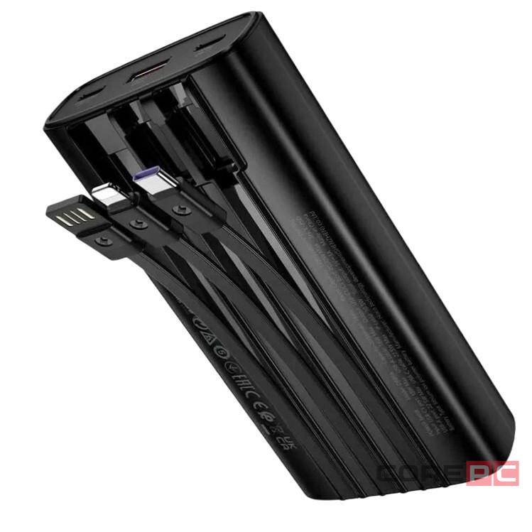 Powerbank Hoco DB89A 20000mAh 1USB/2USB-C с проводом USB/Type-C/Lightning 22.5W черный