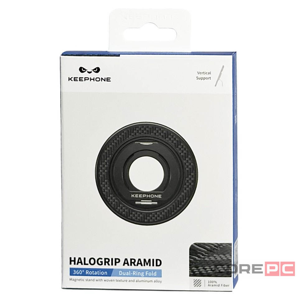 Магнитное кольцо Keephone Halogrip Aramid черное