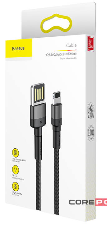 Usb Кабель-зарядка Lightning Baseus Cafule 1м CALKLF-GG1 2.4A черный