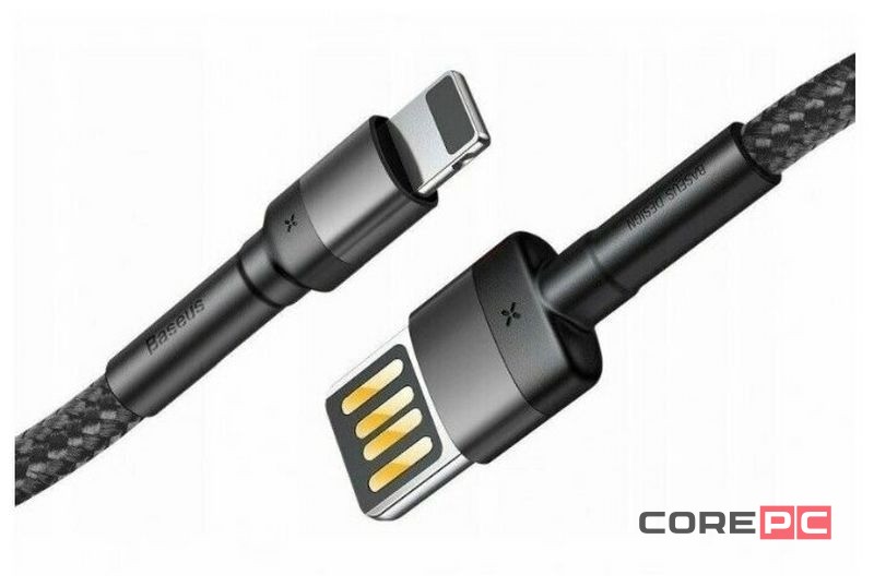 Usb Кабель-зарядка Lightning Baseus Cafule 1м CALKLF-GG1 2.4A черный