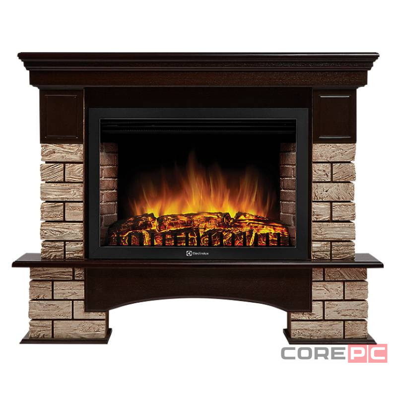Портал Firelight Forte Wood 30 камень коричневый, шпон темный дуб