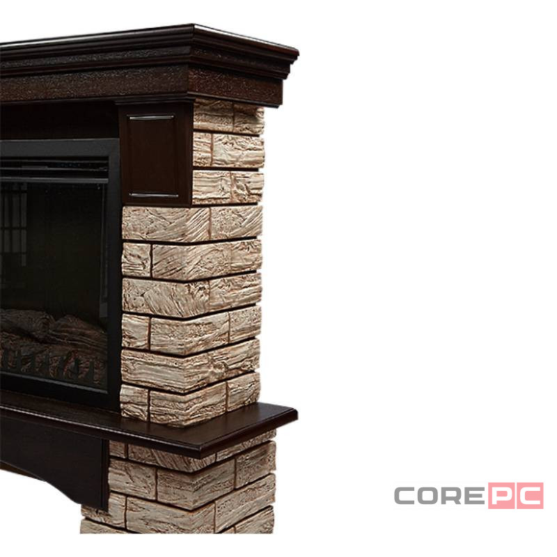 Портал Firelight Forte Wood 30 камень коричневый, шпон темный дуб