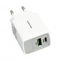 Сетевое зар. устр. Keephone Booster 1USB+1C Gan 20W белое