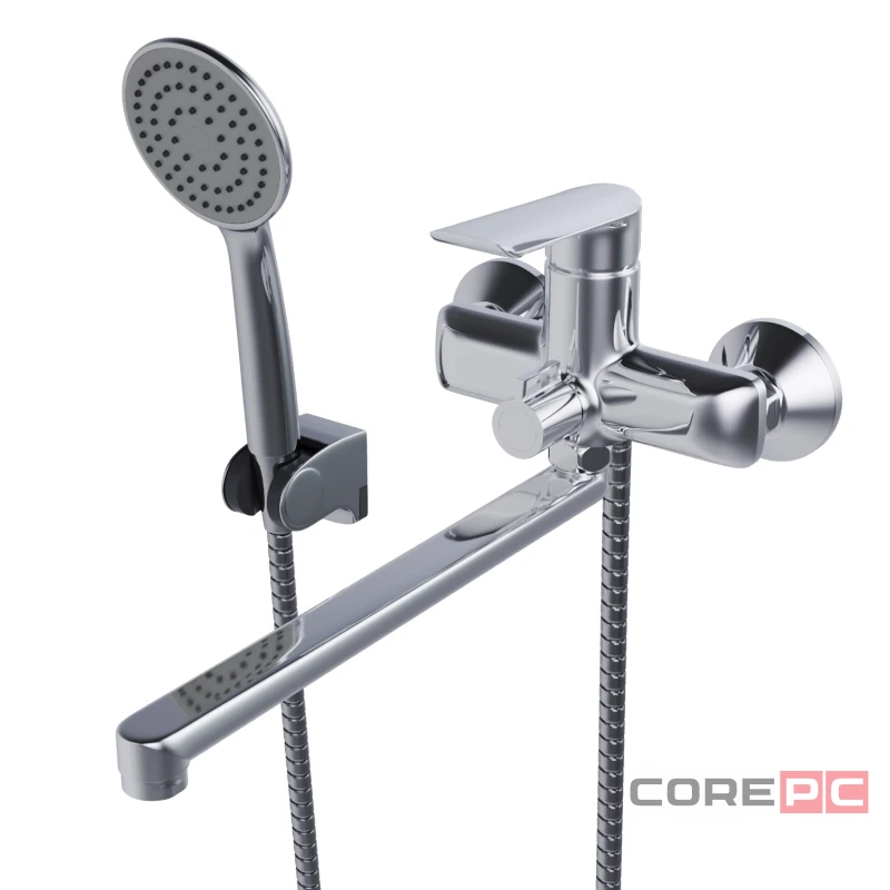 Смеситель для ванны и раковины MIXLINE МЛ29-02/ML29-02, рычажное управление, цвет хром