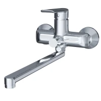 Смеситель для ванны и раковины MIXLINE МЛ29-02/ML29-02, рычажное управление, цвет хром