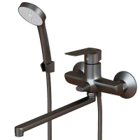 Смеситель для ванны и раковины MIXLINE МЛ15-02 ГРАФИТ, рычажное управление, цвет графит