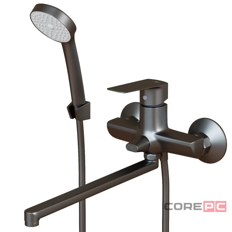 Смеситель для ванны и раковины MIXLINE МЛ15-02 ГРАФИТ, рычажное управление, цвет графит