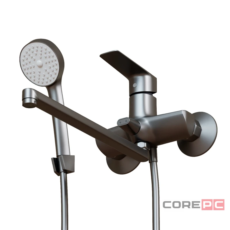 Смеситель для ванны и раковины MIXLINE МЛ15-02 ГРАФИТ, рычажное управление, цвет графит