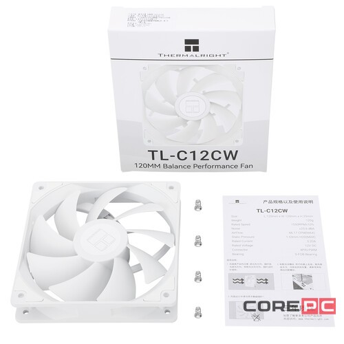 Вентилятор для корпуса Thermalright TL-C12CW White (TRTLC12CW)