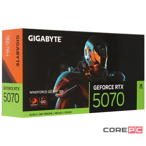 Видеокарта Gigabyte (GV-N5070WF3OC-12GD) GeForce RTX 5070 12GB WINDFORCE SFF OC