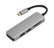 Адаптер Devia Leopard 2 Type-C на HDMI/USB 3.0/USB 2.0/PD 4 в 1 HUB (Grey) (329470)