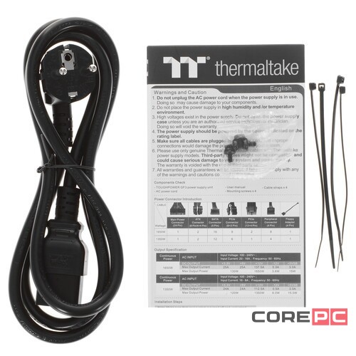 Блок питания Thermaltake 1650W Toughpower GF3 1650 PS-TPD-1650FNFAGE-4 16 Pin (PCIe 5.0 Connector Cable Details)