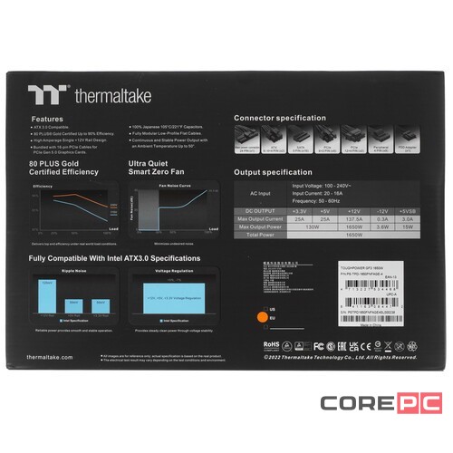 Блок питания Thermaltake 1650W Toughpower GF3 1650 PS-TPD-1650FNFAGE-4 16 Pin (PCIe 5.0 Connector Cable Details)