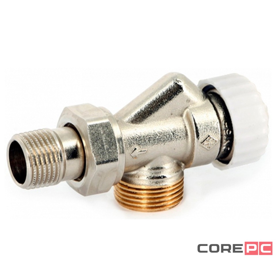 Вентиль Uni-Fitt термостат. угловой-осевой НН 1/2quot;х3/4quot;EK, никел. с разъёмным соединением