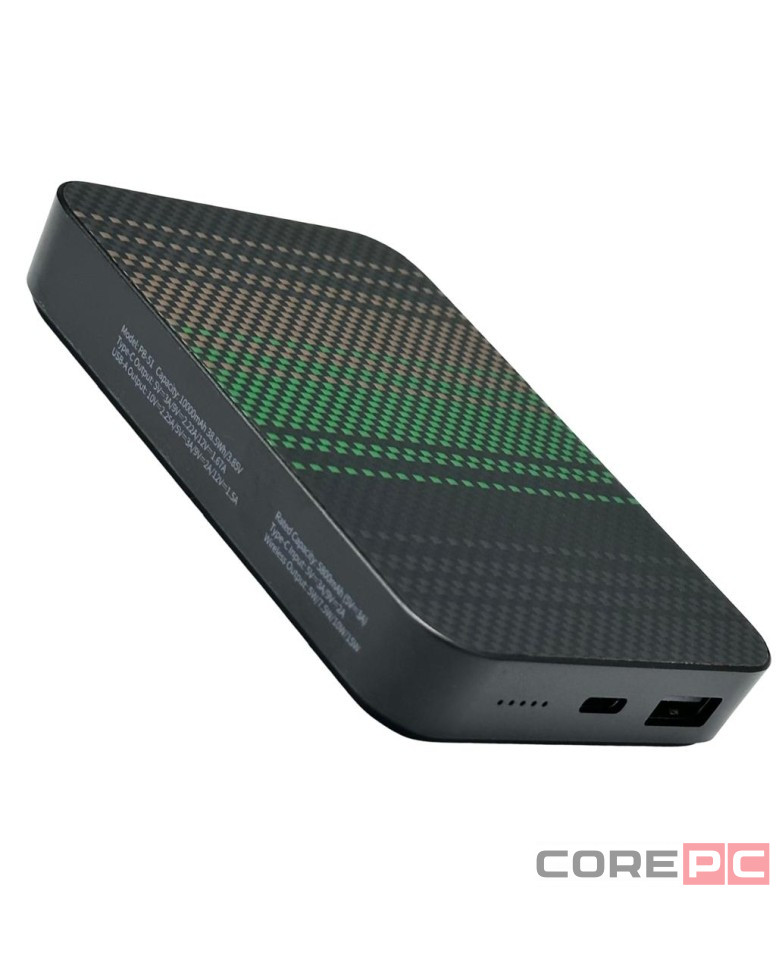 Powerbank магнитный с MagSafe Keephone Brendy 10000mAh черно-зеленый