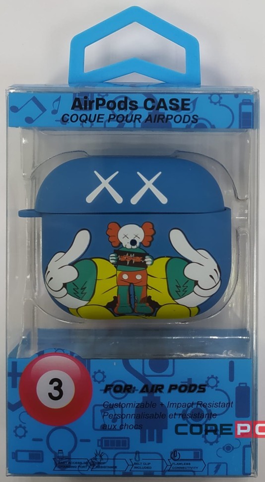 Силиконовый светящийся в темноте чехол для AirPods 3 Luxo Kaws рисунок №23