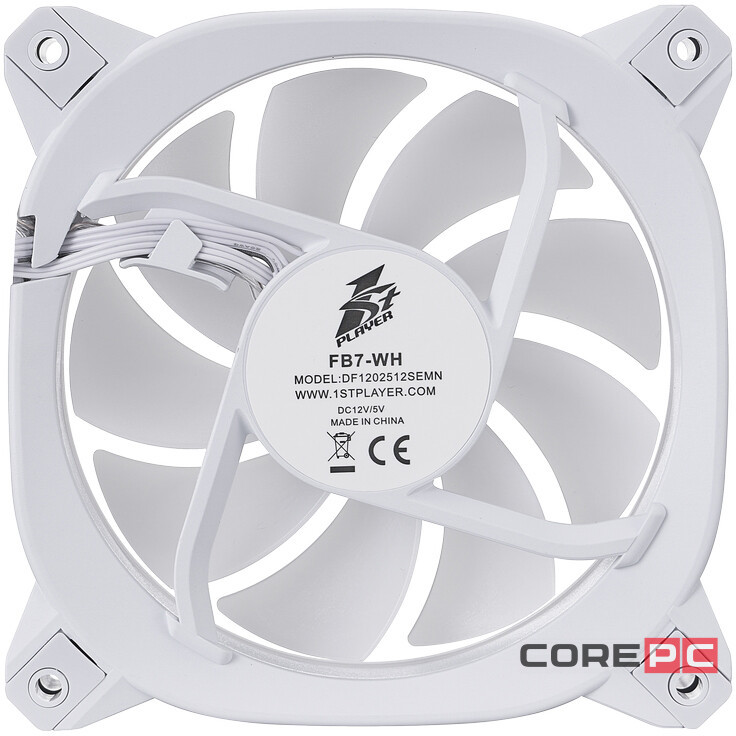 Вентилятор для корпуса 1STPLAYER FB7 ARGB White (FB7-WH)