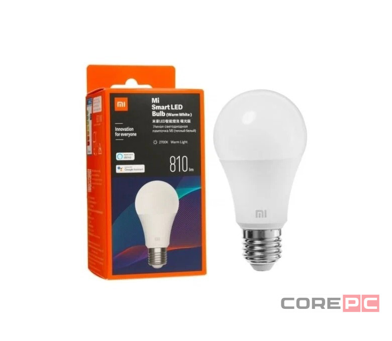 Лампа Xiaomi Mi Smart LED Bulb Warm White E27 8W/810lm (XMBGDP01YLK)