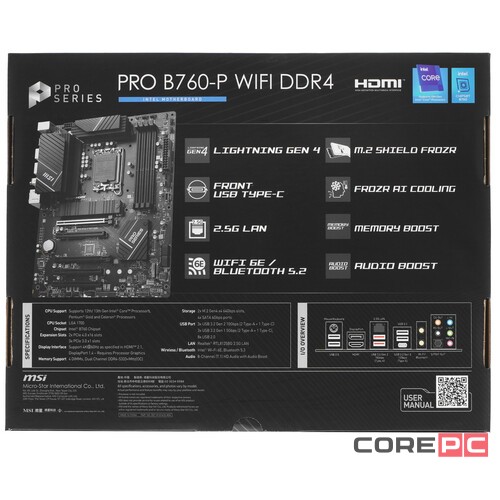 Материнская плата MSI PRO B760-P WIFI DDR4