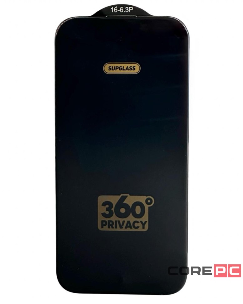 Защитное стекло для i-Phone 16 Pro Supglass SG-09 Антишпион чёрное