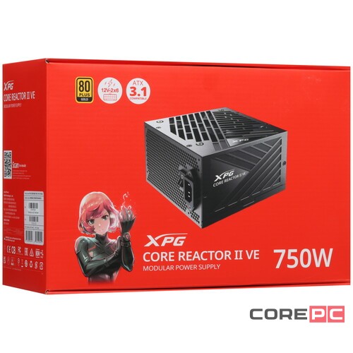 Блок питания ADATA XPG 750W CORE REACTOR II VE 750 (COREREACTORIIVE750G-BKCEU) 16 Pin (PCIe 5.0 Connector Cable Details)