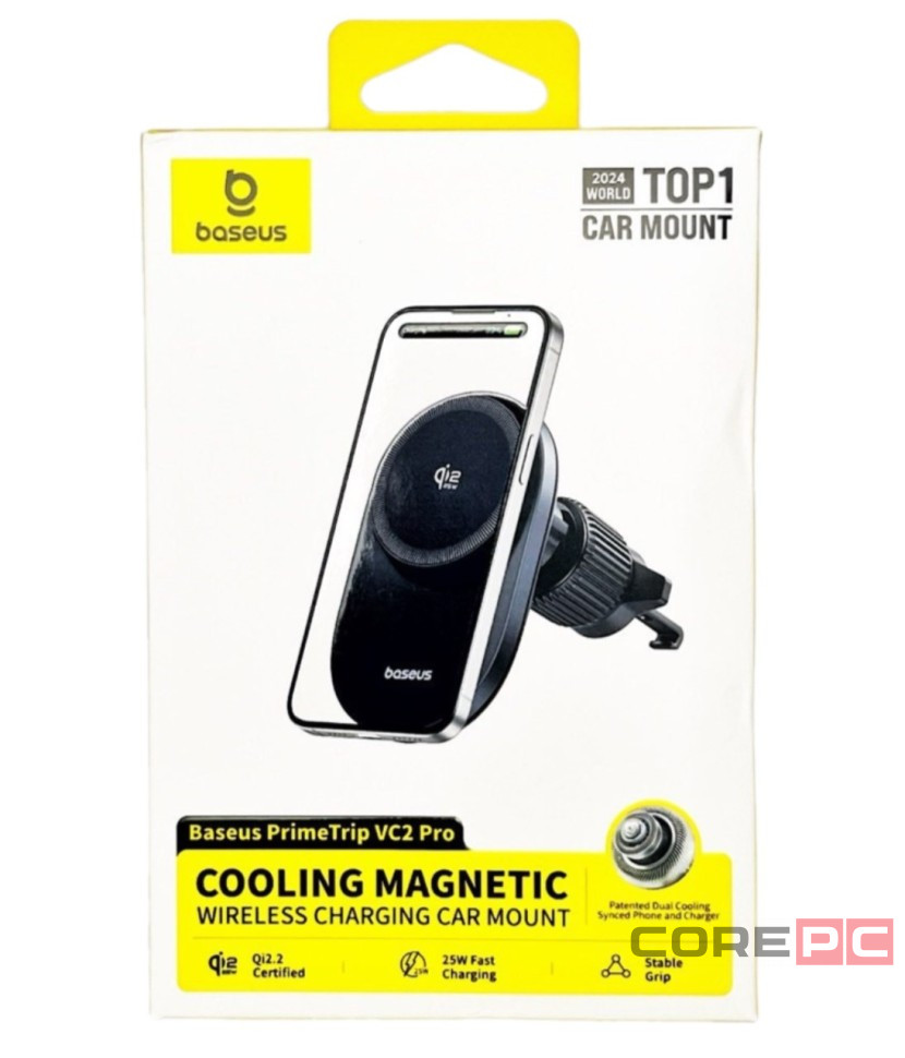 Держатель в автомобиль в воздуховод c беспроводной зарядкой Baseus PrimeTrip VC2 Pro C0013N00 черный
