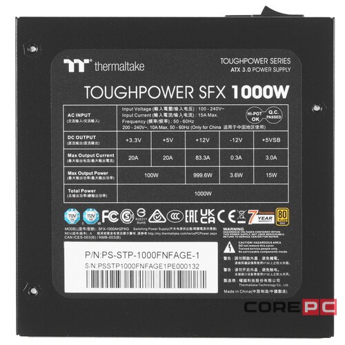 Блок питания Thermaltake 1000W TOUGHPOWER SFX PS-STP-1000FNFAGE-1