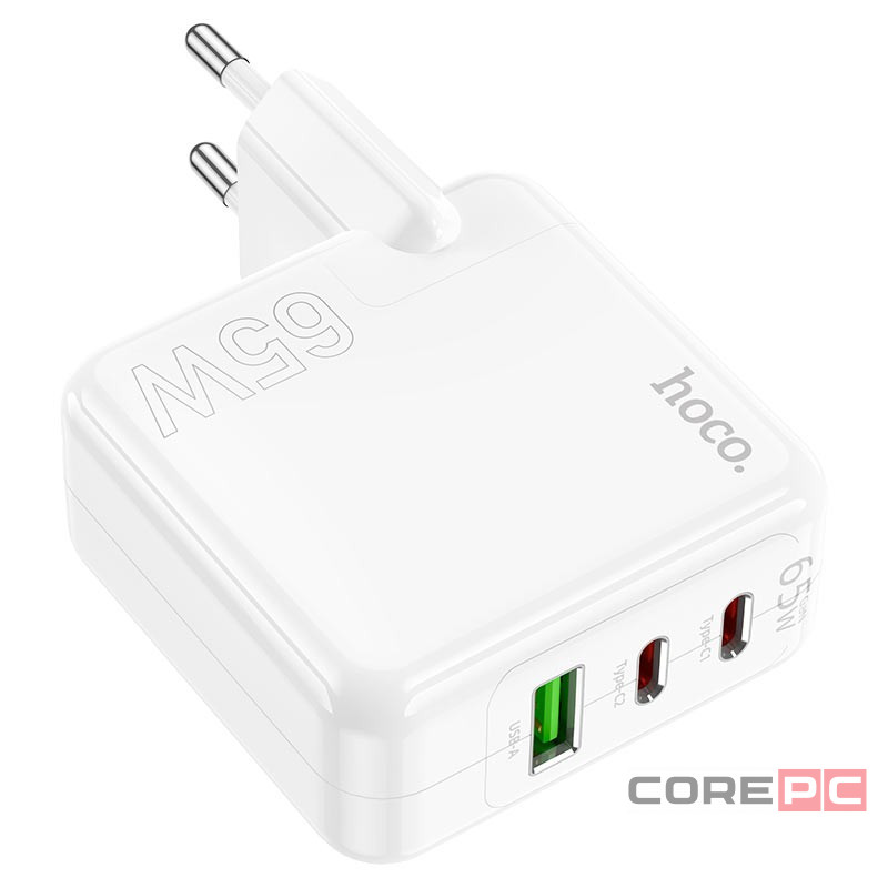 Сетевое зар. устр. Hoco C115A 1USB/2C 65W белое