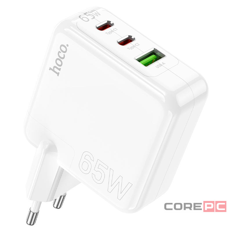 Сетевое зар. устр. Hoco C115A 1USB/2C 65W белое