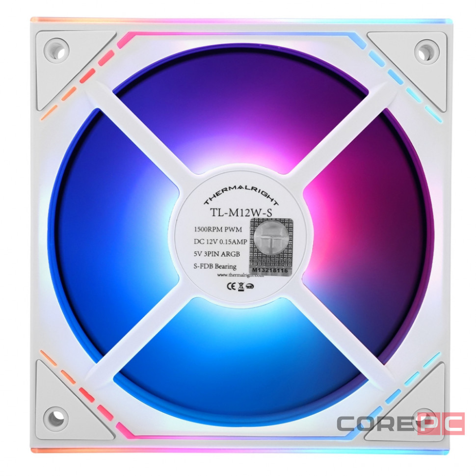 Комплект вентиляторов для корпуса Thermalright TL-M12W-S X3 ARGB White (TRTLM12WS.3P)