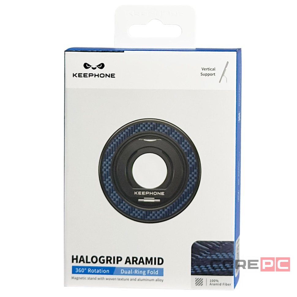 Магнитное кольцо Keephone Halogrip Aramid синее