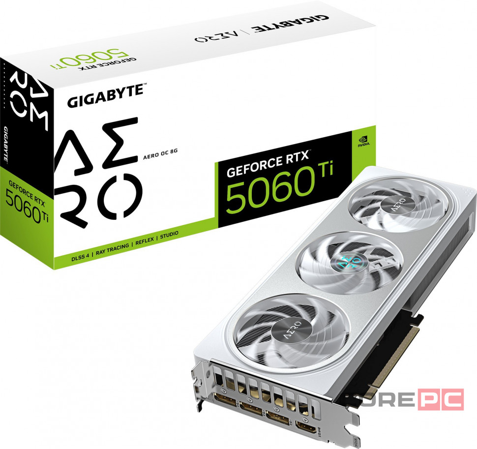 Видеокарта Gigabyte (GV-N506TAERO OC-8GD) GeForce RTX 5060 Ti 8GB AERO OC