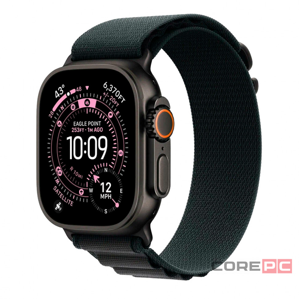 Apple Watch Ultra 3 49mm Natural Titanium Case with Black Alpine Loop (M)