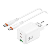 Сетевое зар. устр. Keephone Thomas KP-EB011 1USB+2C 65W Gan с кабелем Type-C на Type-C белое