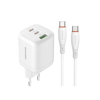 Сетевое зар. устр. Keephone Thomas KP-EB011 1USB+2C 65W Gan с кабелем Type-C на Type-C белое