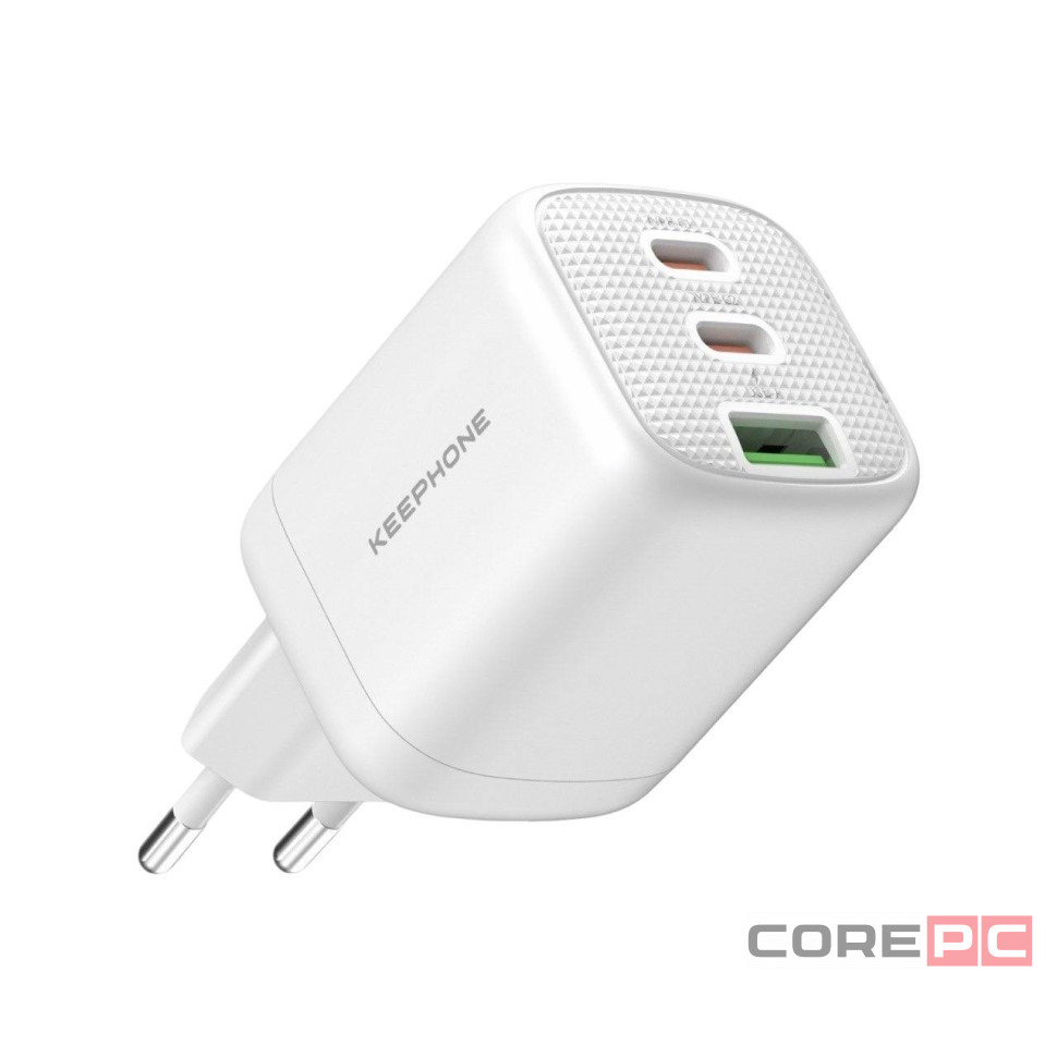 Сетевое зар. устр. Keephone Thomas KP-EB011 1USB+2C 65W Gan с кабелем Type-C на Type-C белое