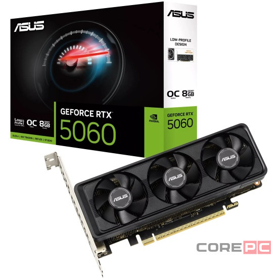 Видеокарта ASUS (RTX5060-O8G-LP-BRK) GeForce RTX 5060 8GB LP BRK OC (90YV0N90-M0NA00)